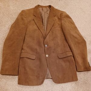 Dolzer Suede Single Breasted Sportscoat Blazer Vintage Mens Size 44L
